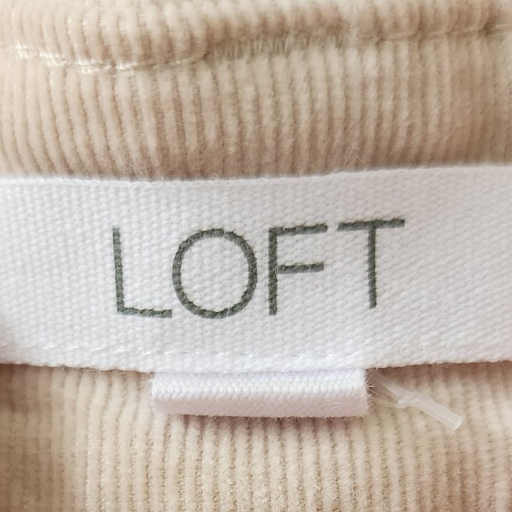LOFT Palmer Wide Leg Pants in Corduroy (4) Pearl - Picture 6 of 6